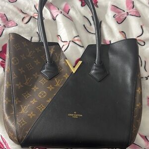 Louis Vuitton Black and Brown Tote with Gold Accent